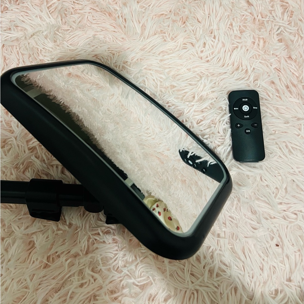 Black Rectangular Rearview Mirror with Remote